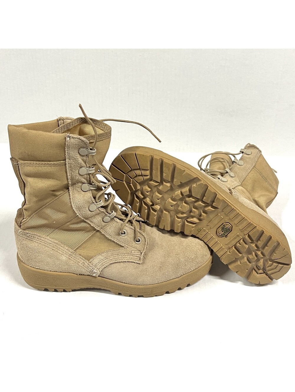 McRae Footwear Mens Tan Suede Vibram Military Combat Boots Size 7R